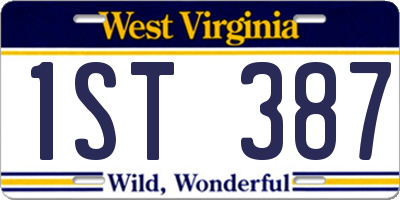 WV license plate 1ST387