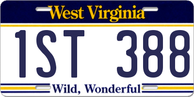 WV license plate 1ST388
