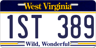 WV license plate 1ST389