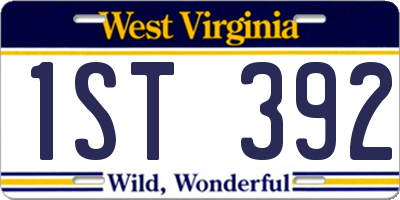 WV license plate 1ST392