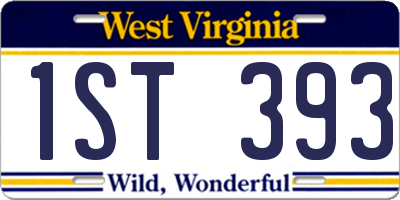 WV license plate 1ST393