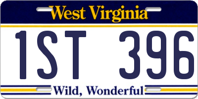 WV license plate 1ST396