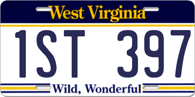 WV license plate 1ST397