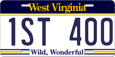 WV license plate 1ST400