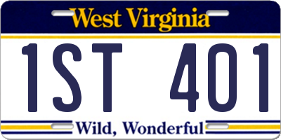 WV license plate 1ST401
