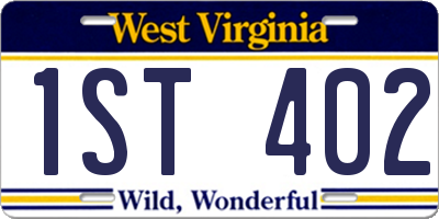 WV license plate 1ST402