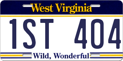 WV license plate 1ST404