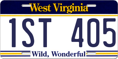 WV license plate 1ST405