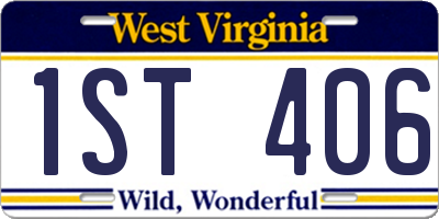 WV license plate 1ST406