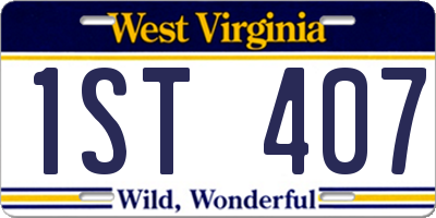 WV license plate 1ST407