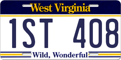 WV license plate 1ST408