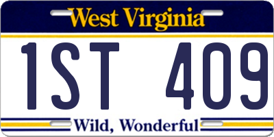 WV license plate 1ST409