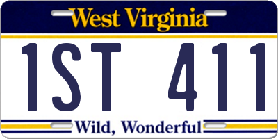 WV license plate 1ST411