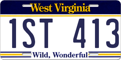 WV license plate 1ST413