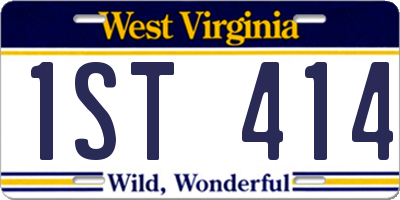 WV license plate 1ST414