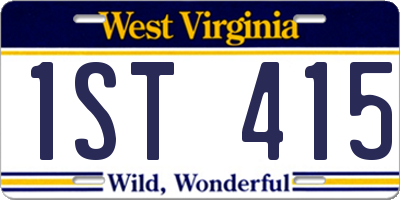 WV license plate 1ST415