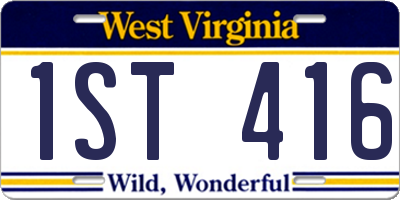 WV license plate 1ST416