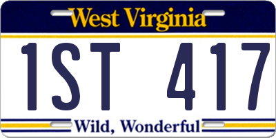 WV license plate 1ST417