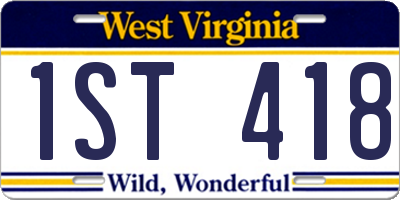 WV license plate 1ST418