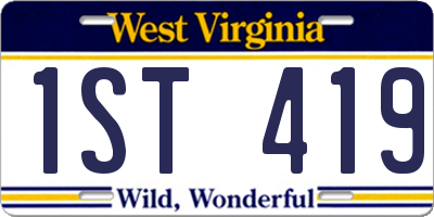 WV license plate 1ST419