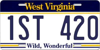 WV license plate 1ST420