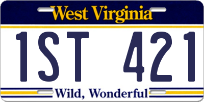 WV license plate 1ST421