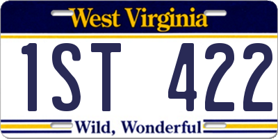 WV license plate 1ST422