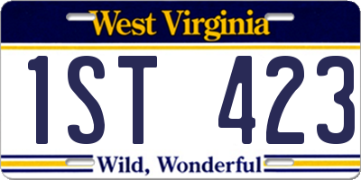 WV license plate 1ST423