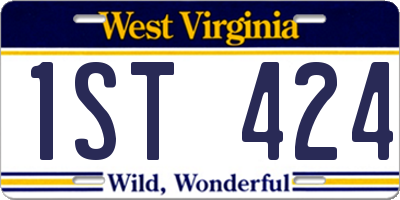 WV license plate 1ST424