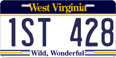 WV license plate 1ST428
