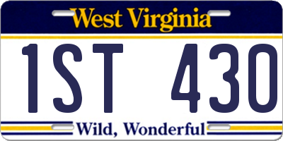 WV license plate 1ST430