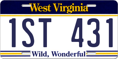 WV license plate 1ST431