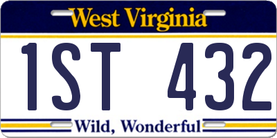 WV license plate 1ST432