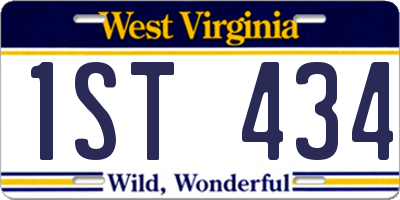 WV license plate 1ST434