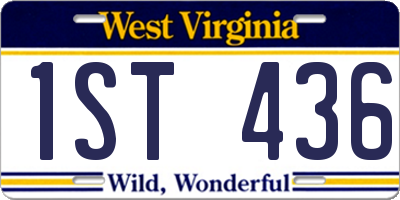 WV license plate 1ST436