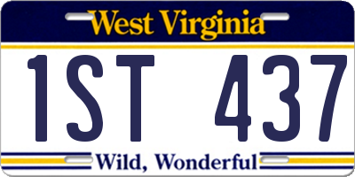 WV license plate 1ST437