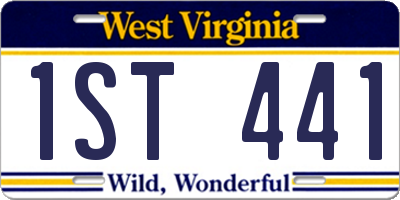 WV license plate 1ST441