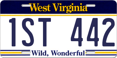 WV license plate 1ST442