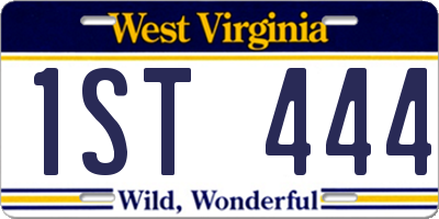 WV license plate 1ST444