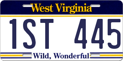 WV license plate 1ST445