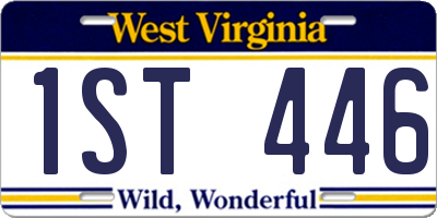 WV license plate 1ST446