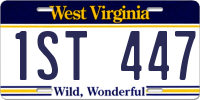 WV license plate 1ST447