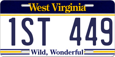 WV license plate 1ST449