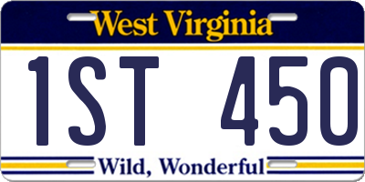 WV license plate 1ST450