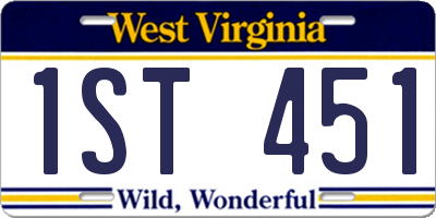 WV license plate 1ST451