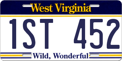 WV license plate 1ST452
