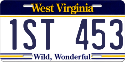 WV license plate 1ST453
