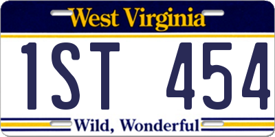 WV license plate 1ST454