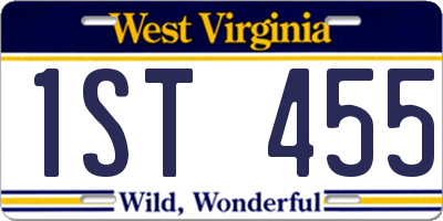 WV license plate 1ST455