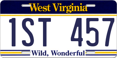 WV license plate 1ST457